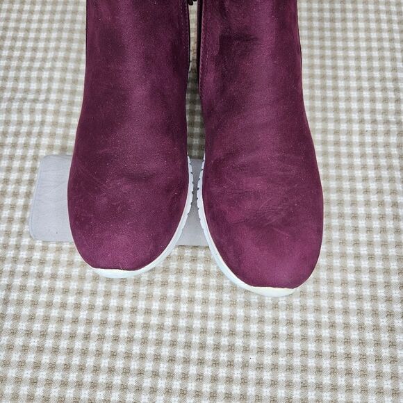 Cole Haan Zerogrand City Waterproof Winetasting Red Nubuck Suede Ankle Booties - Picture 5 of 10